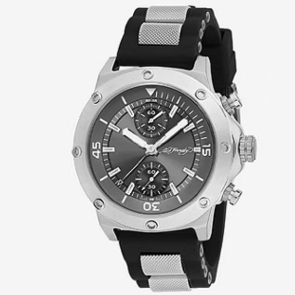 Ed Hardy Men's Black and Silver Watch - Picture 1 of 7